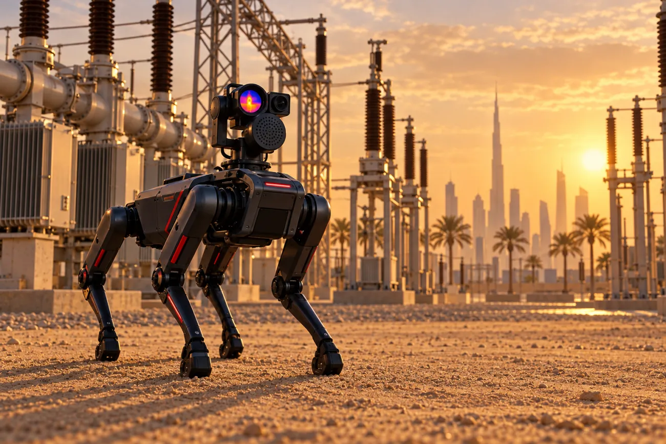 APM-R patrolling a desert substation